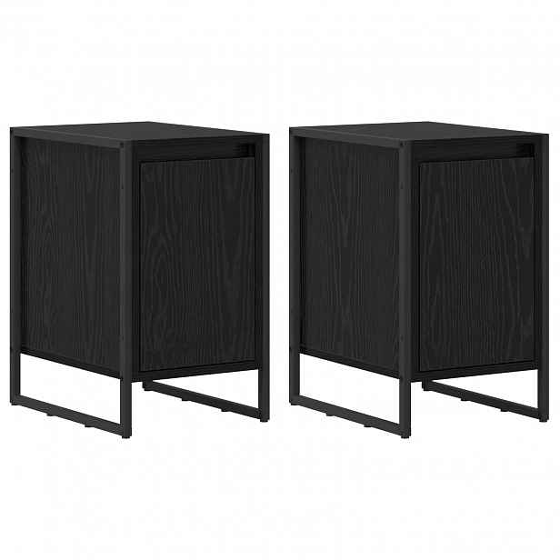 vidaXL Noční stolek 2 ks Černý dub 39,5 x 30 x 50 cm Kompozitní dřevo