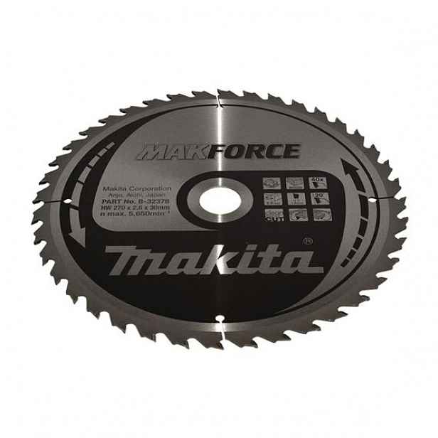 Makita B-32378 pilový kotouč 270*2,6*30mm, 40z, Makforce, příčné i podélné