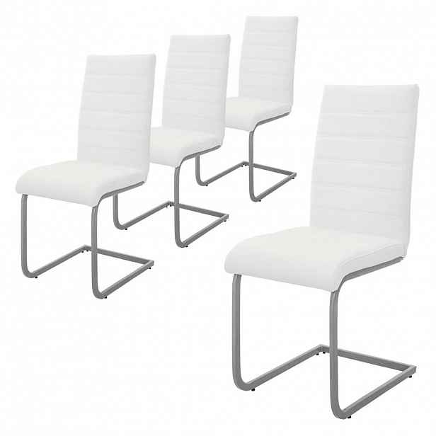 ML-DESIGN SADA 4 křesel Swing, bílá umělá kůže
