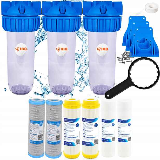 Předfiltr Na Vodu Pro Celý Dům 3-STUPŇOVÝ Změkčovač 1/2 Sada Filtrů