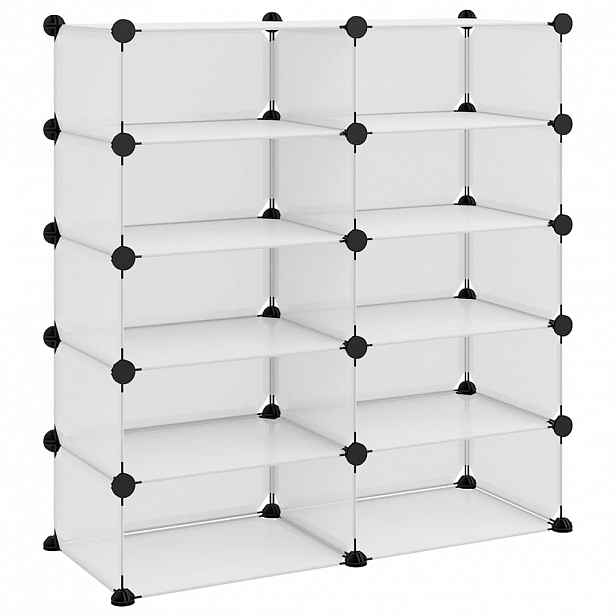 vidaXL Botník průhledný 84 x 32 x 88,5 cm PP