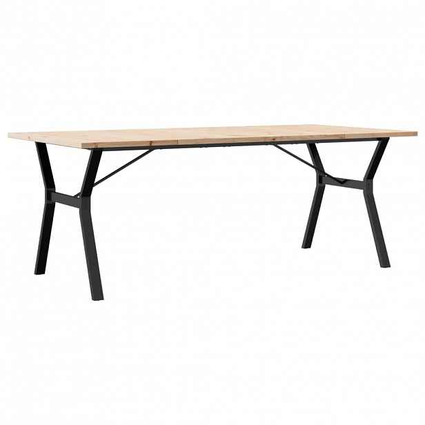 vidaXL Jídelní stůl s Y rámem 200x100x75,5 cm borové dřevo a ocel