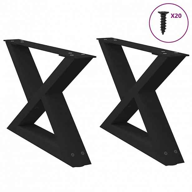 vidaXL Nohy konferenčního stolku 2 ks černé 50 x (30-31,3) cm ocelové