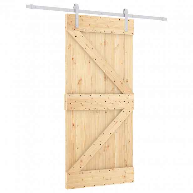 vidaXL Posuvné dveře 95 x 210 cm Masivní borové dřevo (neupravené)