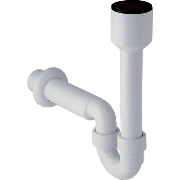 Geberit - Trubková zápachová uzávěrka pro výlevku, vývod vodorovný, d 50 mm, alpská bílá 152.701.11.1