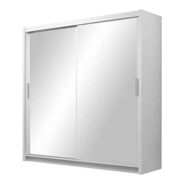 MASSENO ŠATNÍ SKŘÍŇ S POSUVNÝMI DVEŘMI NAMI, 120/215/61 cm 2dveřová se zrcadlem, bílá
