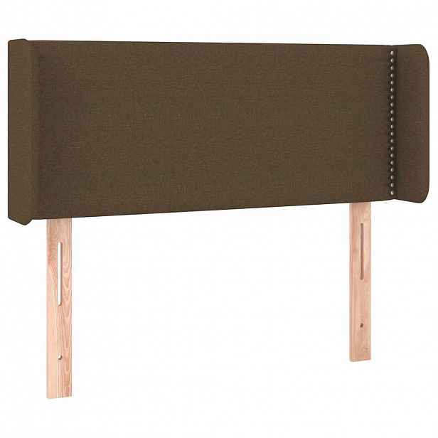 vidaXL Čelo postele typu ušák tmavě hnědé 103x16x78/88 cm textil