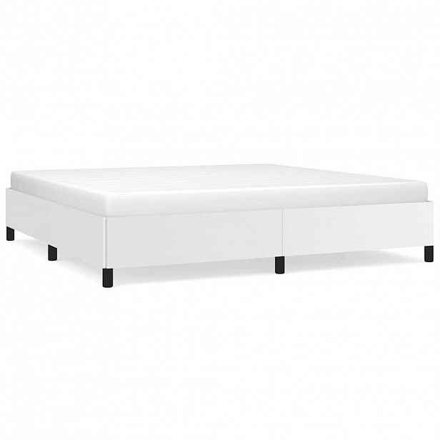 vidaXL Rám postele bílá 200 x 200 cm umělá kůže