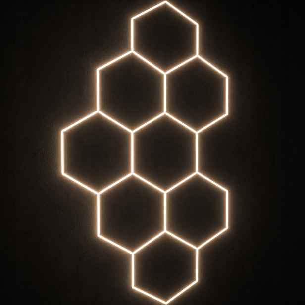 Led panel černý 4000K 229x237 cm HEX8 auto detailing garáž 245W silný