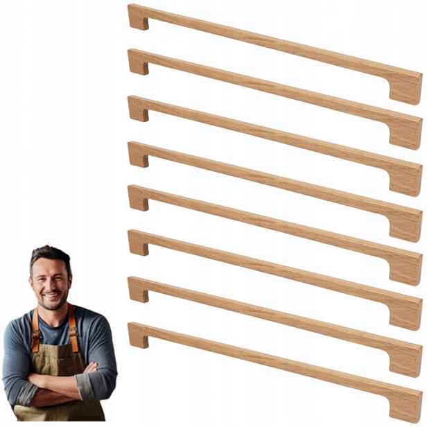 Nábytková Úchytka Dřevěný pro skříňku Zásuvky Melvin 224 mm Dubový 8 ks