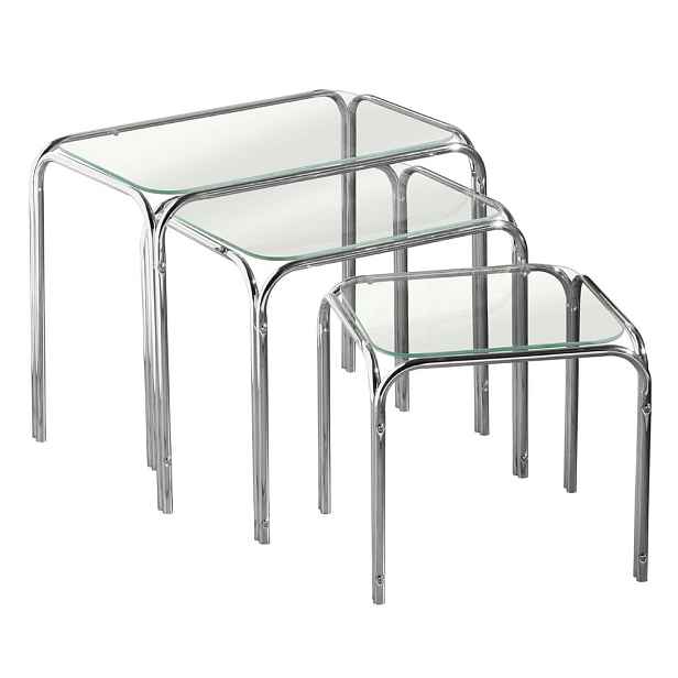 Odkládací stolky v sadě 3 ks se skleněnou deskou 30x46 cm Jordan – Premier Housewares