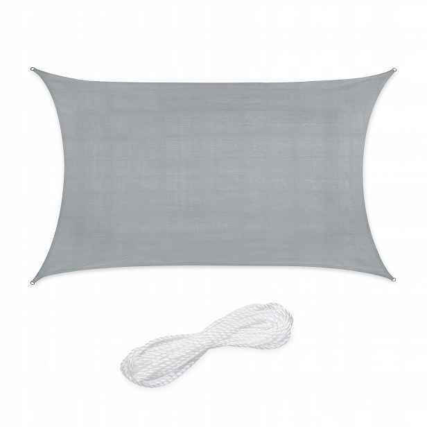 Sluneční plachta 3 m x 4 m obdélníková Relaxdays Světle šedá