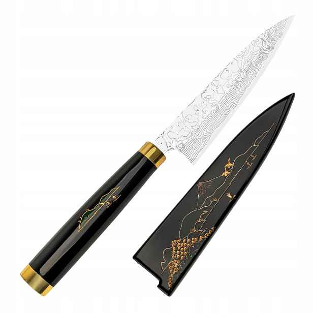 Takeshi Saji Art Fuji Unique Kovaný R-2 Japonský Nůž Univerzální 13 cm a Saya