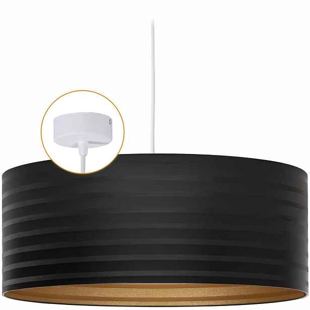 Závěsná lampa Abażur 50 cm stropní 1x E27 60 W Lustr stínidlo Černá Led
