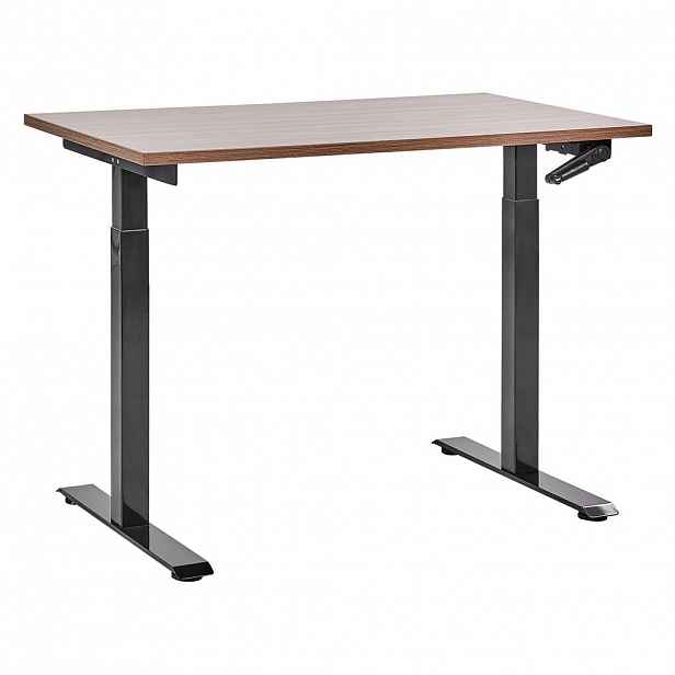 Beliani PSACÍ STŮL hnědočerný 120/72 cm manuální výškově nastavitelný Destin III
