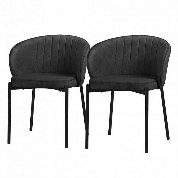 ML-DESIGN JÍDELNÍ ŽIDLE, sada 2 ks, antracitová