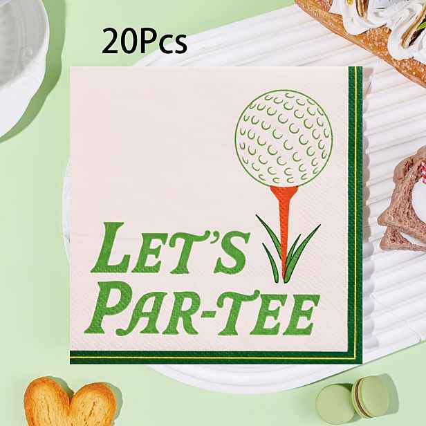 TEMU 20 ks, Papírové Kocky, 2vrstvé 6,5 x 6,5 palců Jednorázové Jídelní Ubrousky, pro Golf Narozeninovou Oslavu, Golfový Turnaj, Sportovní Akci,