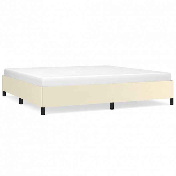 vidaXL Rám postele krémová 200 x 200 cm umělá kůže