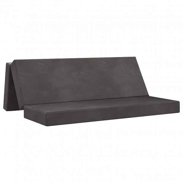 vidaXL Skládací pohovka postel 200 x 180 x 15 cm Tmavě šedá