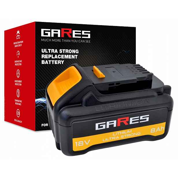 Akumulátor Gares pro Dewalt Xr DCB180 DCB181 DCB182 18V 8Ah