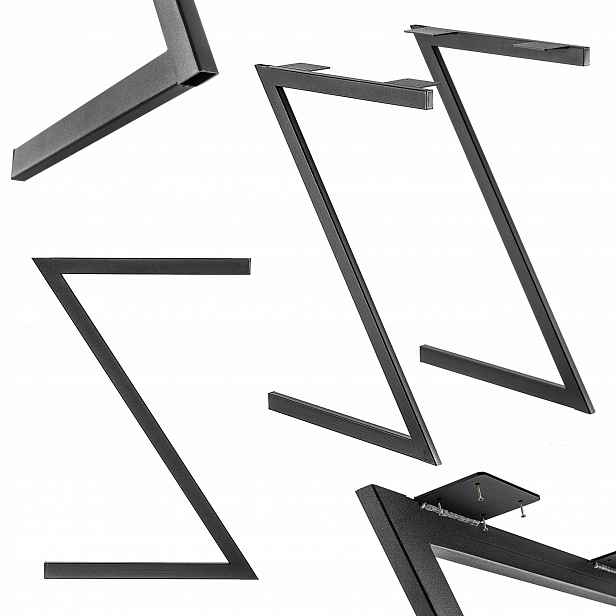 Nogi Pro Metalový Stůl Biurko Loft "z" Černý Industrial 53x79 cm