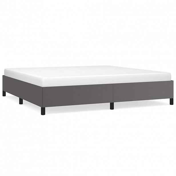 vidaXL Rám postele bez matrace šedá 200 x 200 cm umělá kůže