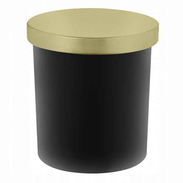 Sklenička na svíčky černá matná 300 ml se zlatým víčkem 72 kusů