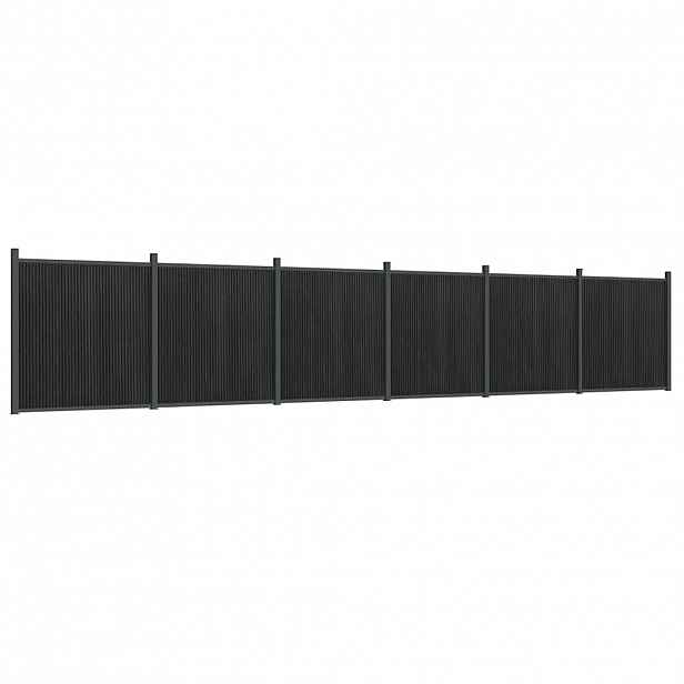 vidaXL Plotový dílec šedý 1 045 x 186 cm WPC