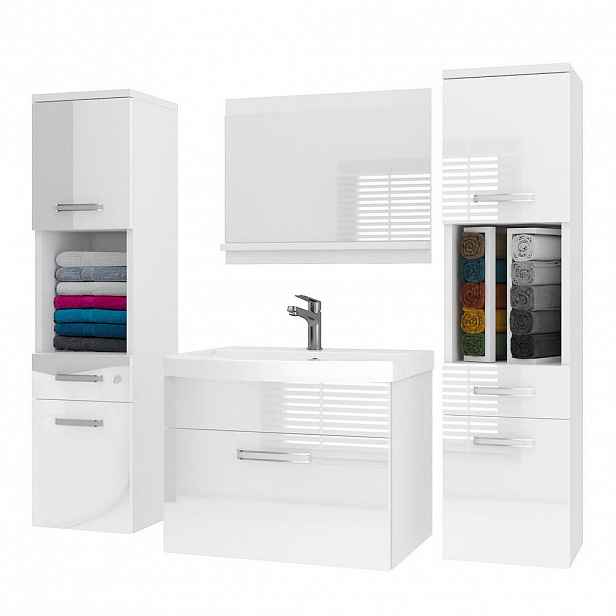 B BELINI GROUP KOUPELNOVÝ NÁBYTEK Koupelnová SADA PRI P6, Bílá lesklá, 120 cm