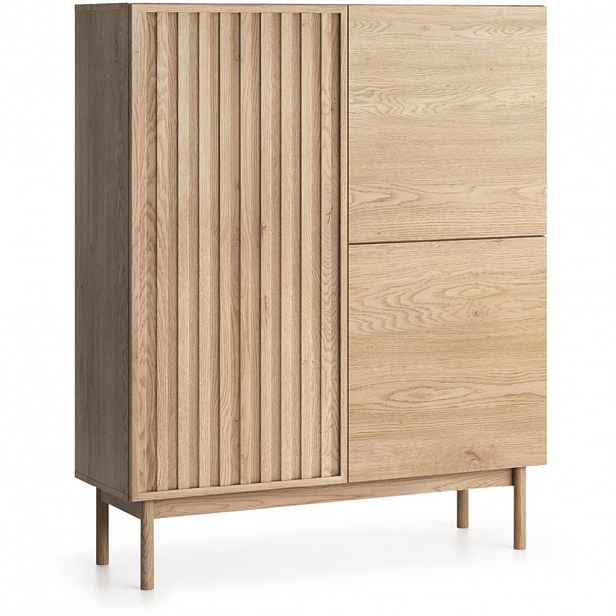 Beautysofa KOMODA Sapporo se 3 dvířky, dub Cremona