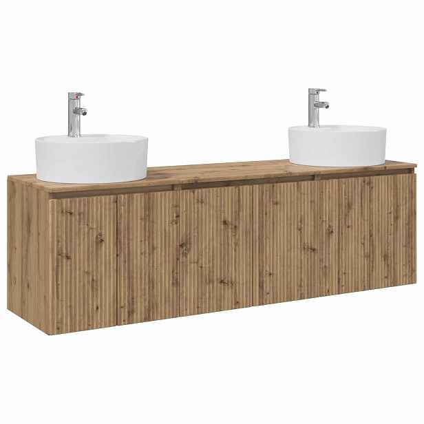 vidaXL Sada koupelnových skříněk 3 ks Dub artisan 161.5 x 44.5 x 82 cm