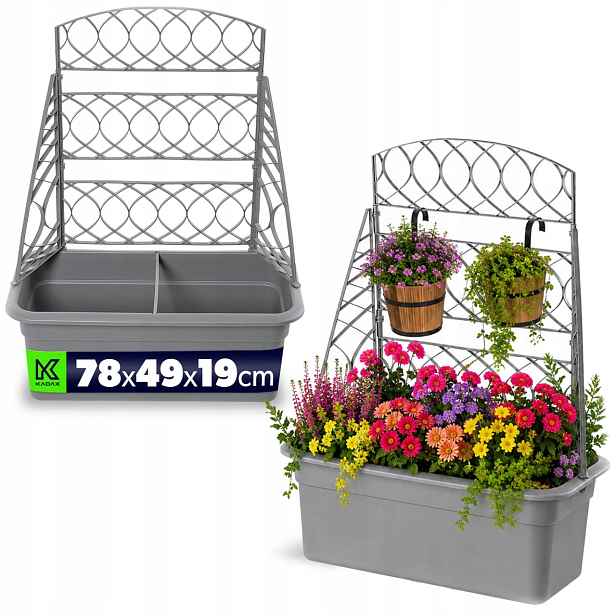 Květináč S Pergolou 78 cm Obal Květináč Květinový Šedý