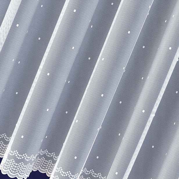 Mg Záclona Tečky 628/124 Bílá 500x160 cm Hotová Obšitá Bt M