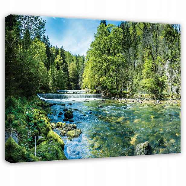 Obraz Zelená Řeka Příroda Stromy Do Předsíně Kanceláře Moderní 100x70