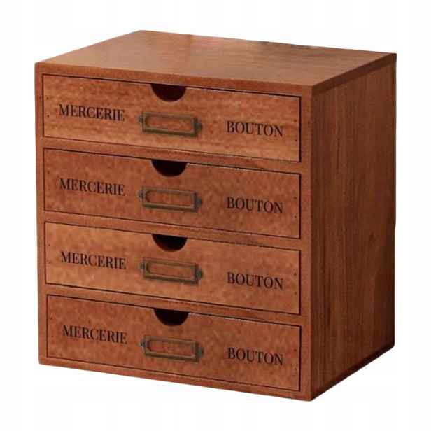 Organizér na psací stůl se 4 zásuvkami, Rustikální Vintage styl, Komoda