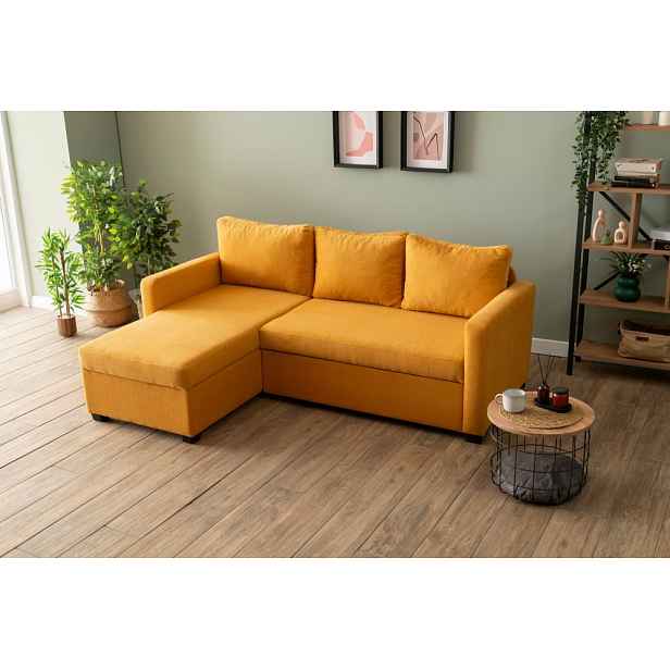 Rohová rozkládací pohovka Kado - Mustard