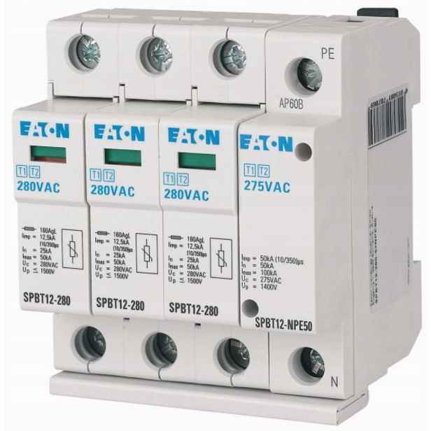 Svodič přepětí typ 1+2 4p 260V Ac 12,5kA SPBT12-280-3+NPE50 184750
