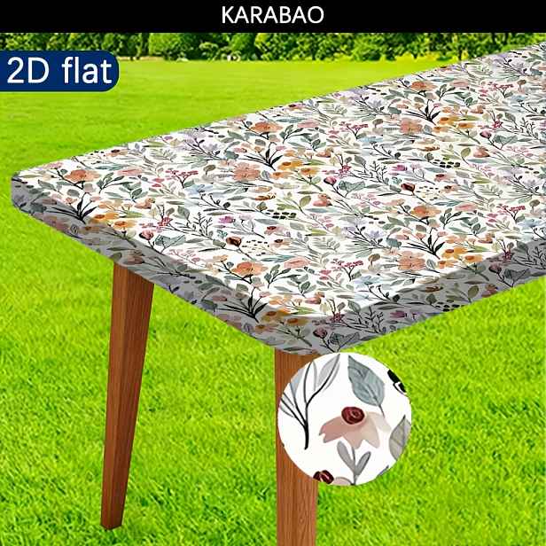 TEMU 1 ks, Pratelný venkovní ubrus, Potah na stůl - Polyester s elastickými okraji - Skvělý pro kempování, pikniky a zahradní oslavy, Jasné barvy,