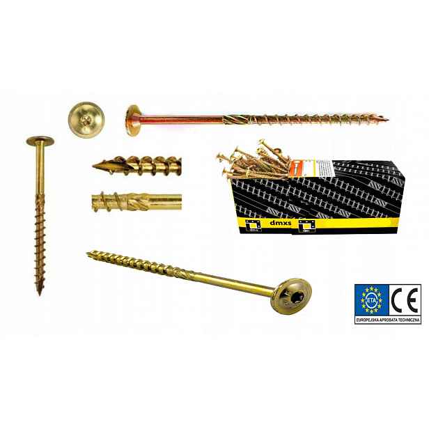 Tesařské Vruty Do Dřeva 8x340 Torx Talířová Hlava DMX 50 Ks