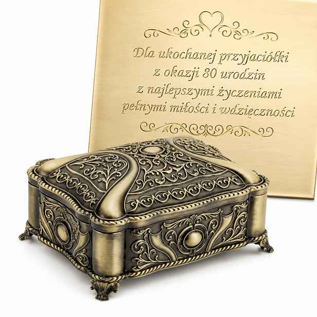 Kazeta staré zlato a gravírování Bonus Taška šperkovnice krabička retro