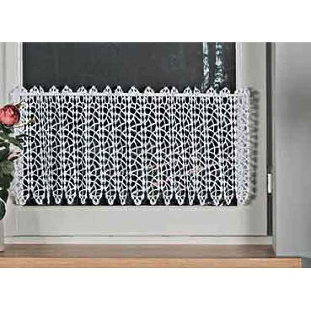 Mg Vitrážová Záclona Gipiurová premium 2205 bílá 400x30 cm M