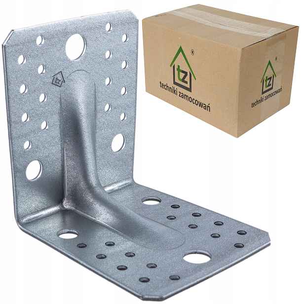 Tesařský úhelník ocelový 105x105x90 x 2 mm 100 ks perforovaný zdvih KP2/2
