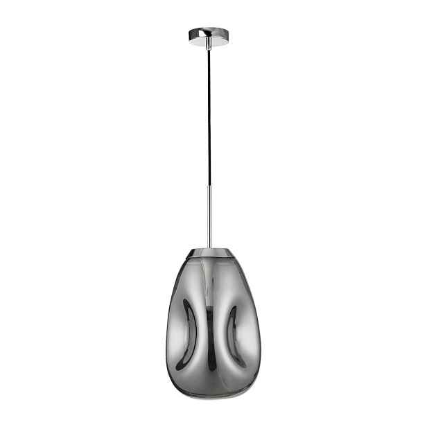 Skleněné závěsné svítidlo v leskle stříbrné barvě ø 22 cm Lava – Nova Luce