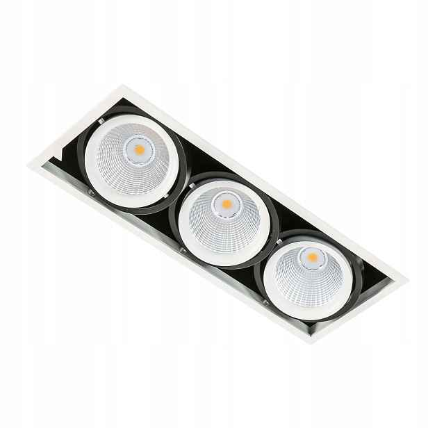 Lampa zapuštěné trojité nastavitelné Led svítidlo černá bílá 3000K Italux