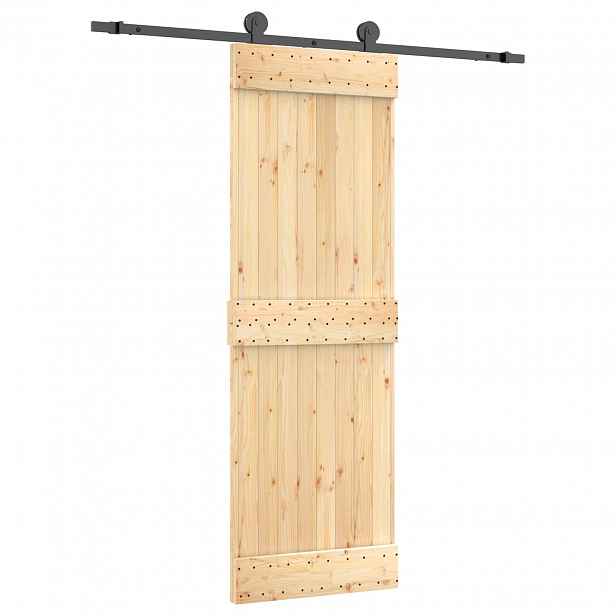 vidaXL Posuvné dveře Přirozená a černá 70 x 210 cm