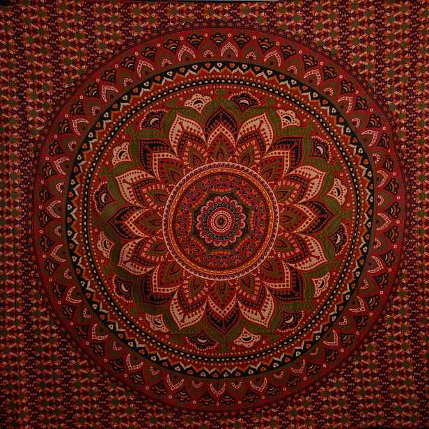 XXL Indická Přikrývka Závěs Ubrus Mandala 210x230