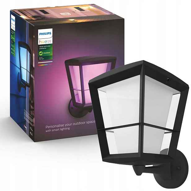 Zahradní nástěnné svítidlo Fasádní venkovní lampa Econic Philips Hue