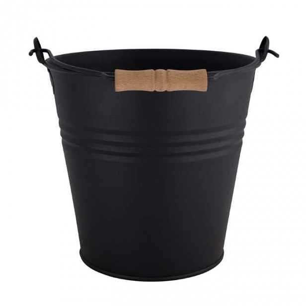 Kbelík plechový s 1 uchem matný černý 23cm