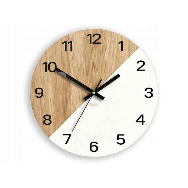 Nástěnné hodiny dřevěné Oxford Wood bílé 33 cm