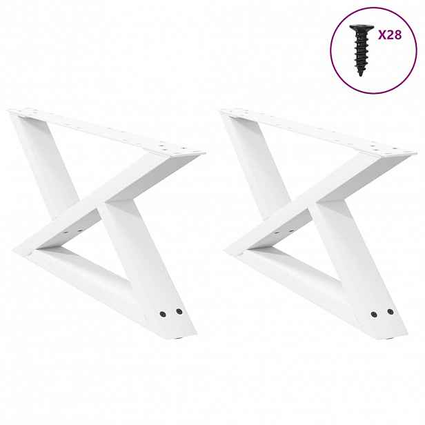 vidaXL Nohy konferenčního stolku 2 ks bílé 70 x (30-31,3) cm ocelové